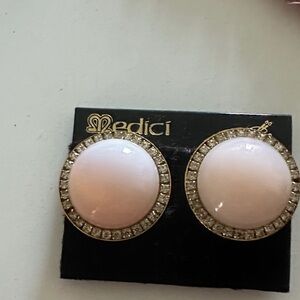Medici Pink and Gold Round Earrings